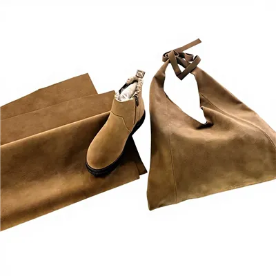 Doppelseitiges Rindsleder aus Samt und Wildleder für Schuhtaschen